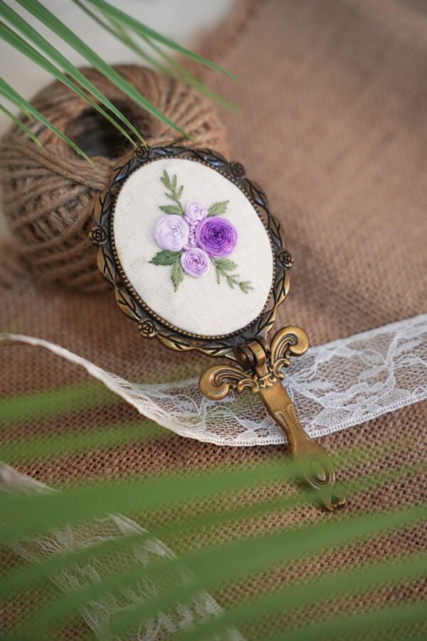 Long Mirror – Floral Embroidery - Design 1