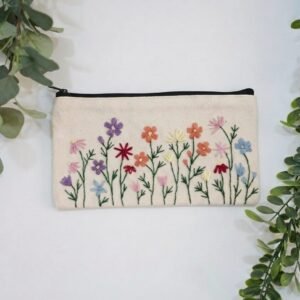 Embroidered Pencil Case - Spring Flowers