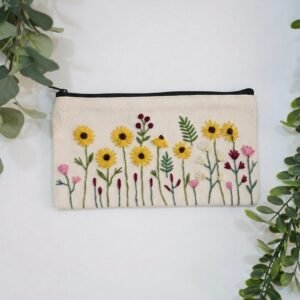 Embroidered Pencil Case - Summer Flowers