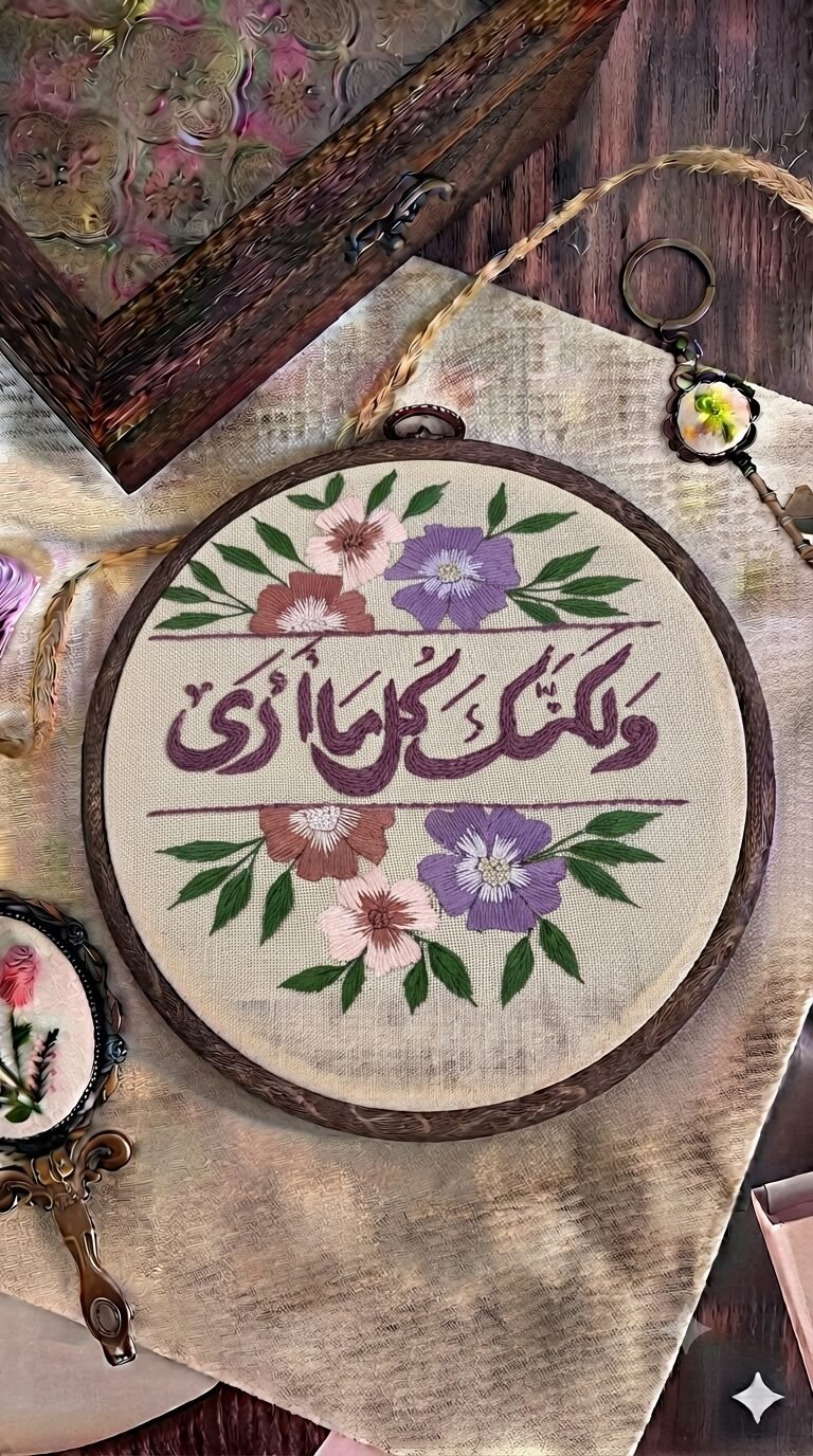 Hand-Embroidered Hoop "ولكنك كل ما أرى"