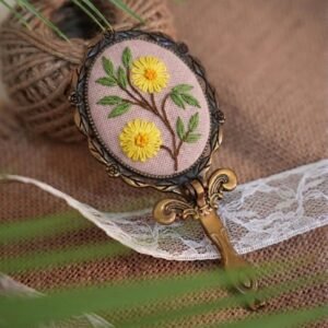 Long Mirror – Floral Embroidery - Design 6