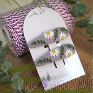 Embroidered Buckle - White Flower Style