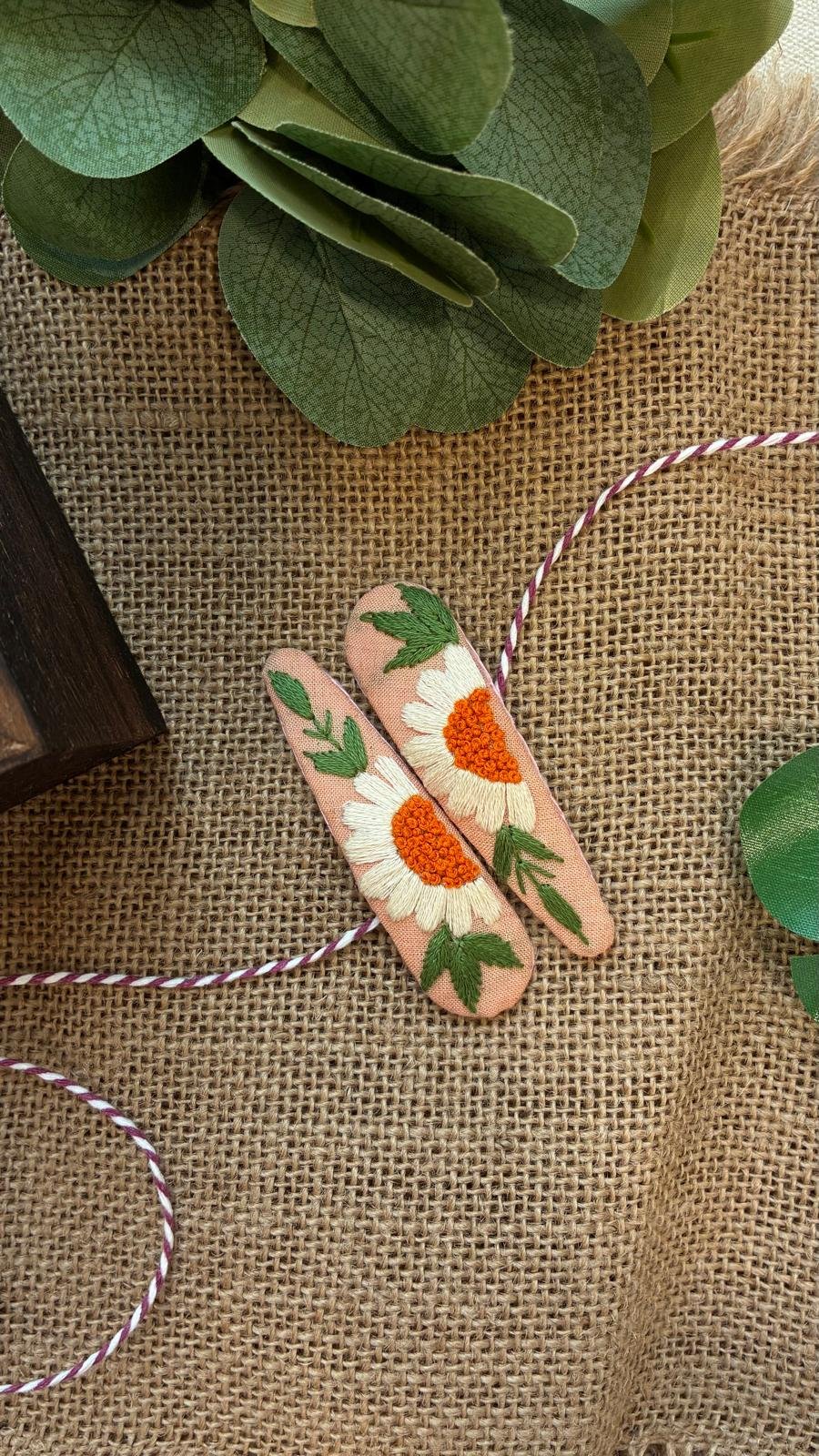 Embroidered Buckle - White Flower Style - Image 3