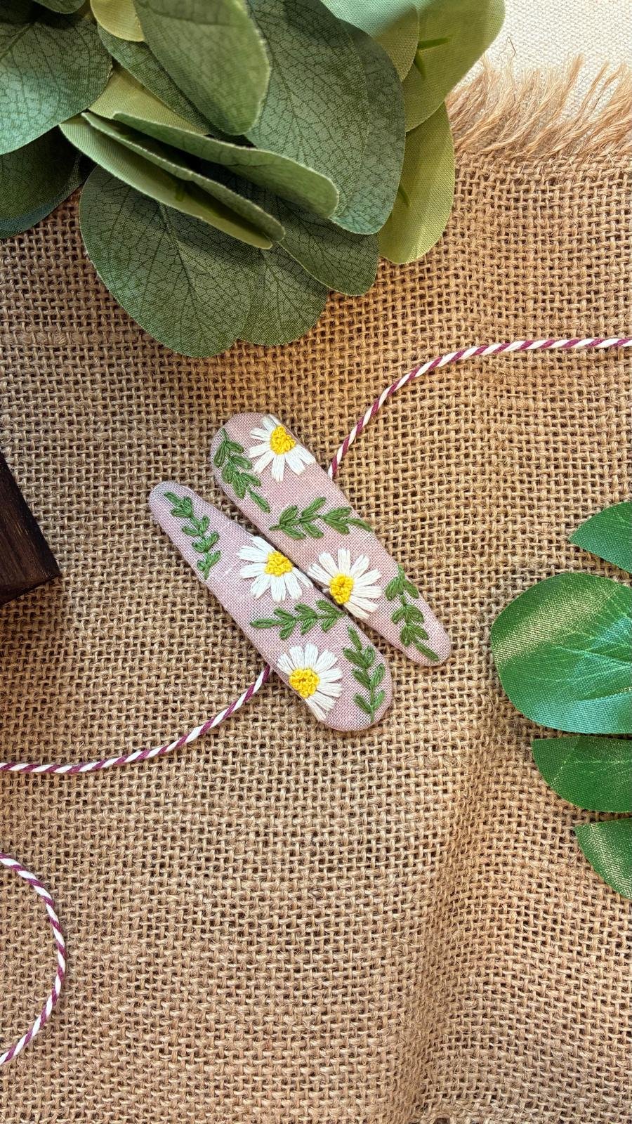 Embroidered Buckle - White Flower Style - Image 6