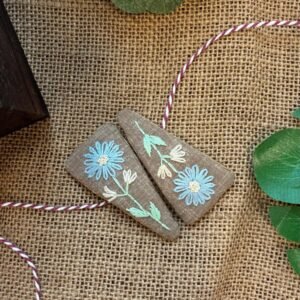 Embroidered Buckle - Blue Flower Style
