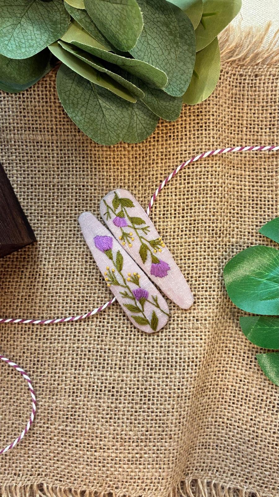Embroidered Buckle - Purple Flower Style - Image 3