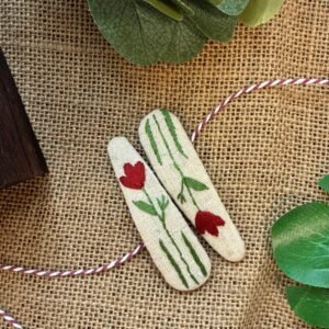 Embroidered Buckle - Red Flower Style