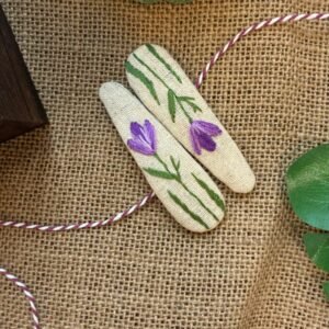 Embroidered Buckle - Purple Flower Style