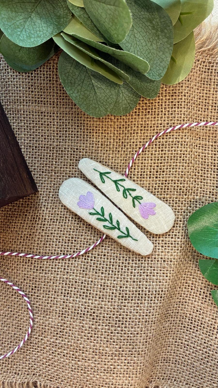 Embroidered Buckle - Purple Flower Style - Image 6