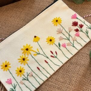 Embroidered Pencil Case - Summer Flowers