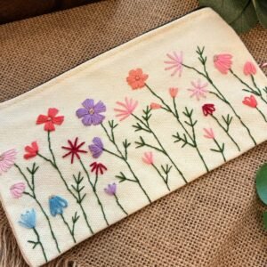 Embroidered Pencil Case - Spring Flowers